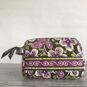 Vera Bradley Cosmetic Bag Lined Plum Petal